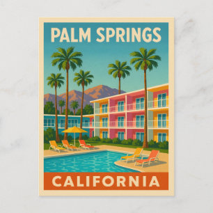 Retro Vintage Travel Palm Springs Postkarte