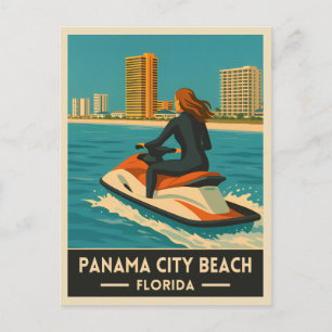 Retro Vintage Travel Panama City Beach Florida Postkarte