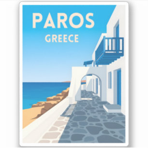 Retro Vintage Travel Paros Griechenland Insel Küst Aufkleber