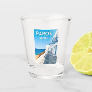 Retro Vintage Travel Paros Griechenland Insel Küst Schnapsglas