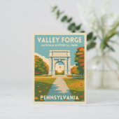 Retro Vintage Travel Pennsylvania Valley Forge Postkarte (Stehend Vorderseite)