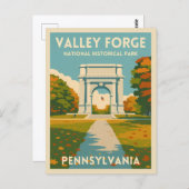 Retro Vintage Travel Pennsylvania Valley Forge Postkarte (Vorne/Hinten)