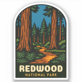 Retro Vintage Travel Redwood National Park Nature Aufkleber