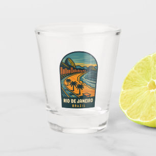 Retro Vintage Travel Rio de Janeiro Brasilien Stra Schnapsglas