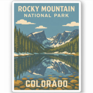 Retro Vintage Travel Rocky Mountain Nationalpark Aufkleber
