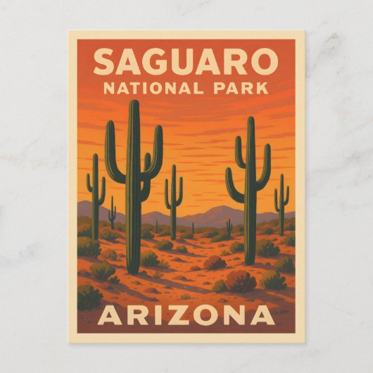 Retro Vintage Travel Saguaro Nationalpark Locarno Postkarte (Vorderseite)