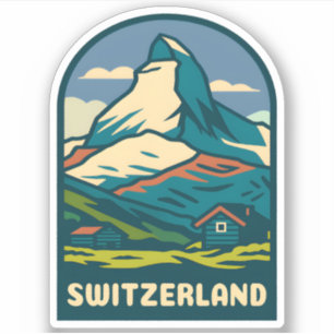 Retro Vintage Travel Schweiz Matterhorn Aufkleber