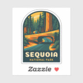Retro Vintage Travel Sequoia Nationalpark Natursch Aufkleber (Blatt)