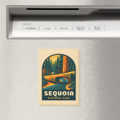 Retro Vintage Travel Sequoia Nationalpark Natursch Magnet (In Situ (Geschirrspüler))