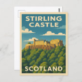 Retro Vintage Travel Stirling Castle Scotland Postkarte (Vorne/Hinten)