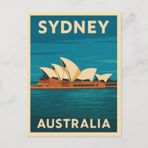 Retro Vintage Travel Sydney Opera House Australien Postkarte
