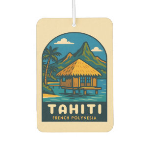 Retro Vintage Travel Tahiti Französisch Polynesien Autolufterfrischer