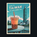 Retro Vintage Travel Taipei 101 Taiwan Boba Tea Postkarte<br><div class="desc">Erleben Sie den Geist von leichtem Spaß und feiern Sie die köstliche Blase Tee und die Dynamik von Taiwan mit diesem einzigartigen Vintage Reise inspirierten Design. Inmitten nostalgischen Charmes und geheimnisvollen Spaßes bietet dieses Design eine spielerische Hommage an das geliebte Getränk und die lebhafte Kultur Taiwans.</div>