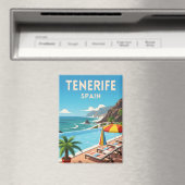 Retro Vintage Travel Tenerife Spain Seaside Coast Magnet (In Situ (Geschirrspüler))