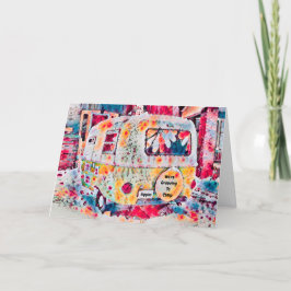 Retro Vintage Travel Trailer Camper Moving Ankündigung