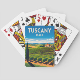 Retro Vintage Travel Tuscany Italy Vineyard  Spielkarten