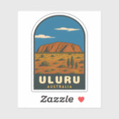 Retro Vintage Travel Uluru Australia Landscape Aufkleber (Blatt)