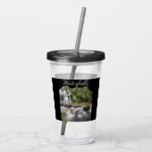  Retro Vintage Travel Waterfall Acryltrinkbecher (Rückseite)