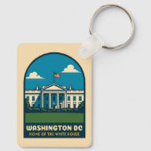 Retro Vintage Travel White House Washington DC Schlüsselanhänger (Rückseite)