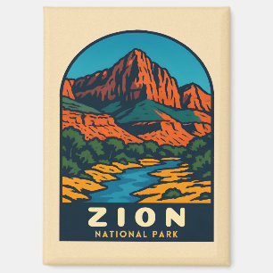 Retro Vintage Travel Zion Nationalpark Utah Magnet