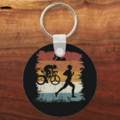 Retro vintage Triathlon Schlüsselanhänger (Vorderseite)