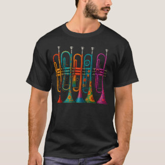 Retro Vintage Trompete Lustig 80er Stil T-Shirt