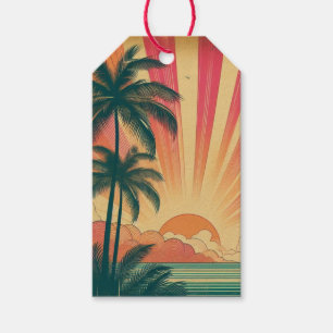 Retro/vintage tropisch/Hawaiianischer Sonnenunterg Geschenkanhänger