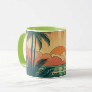 Retro/Vintage Tropisch/Hawaiianischer Sonnenunterg Tasse