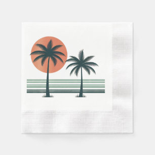 Retro-/vintage- tropische Palmen Bäume Serviette