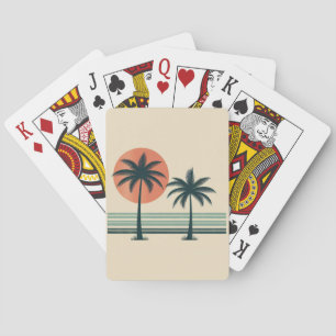 Retro-/vintage tropische Palmen Bäume Spielkarten