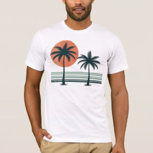 Retro/Vintage Tropische Palmen Bäume T-Shirt