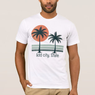 Retro/Vintage Tropische Palmen Bäume T-Shirt