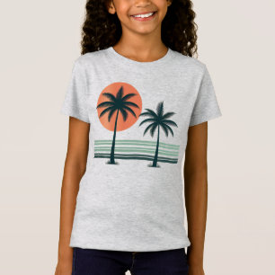 Retro-/vintage- tropische Palmen Bäume T-Shirt