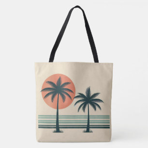 Retro/Vintage Tropische Palmen Bäume Tasche