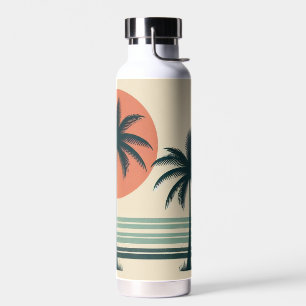 Retro/Vintage Tropische Palmen Bäume Trinkflasche