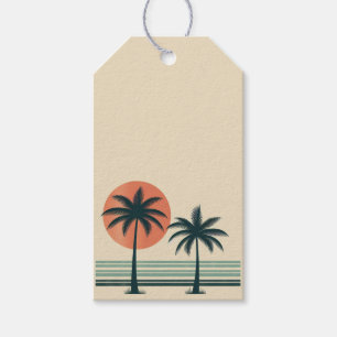 Retro/Vintage tropische Palmen Geschenkanhänger