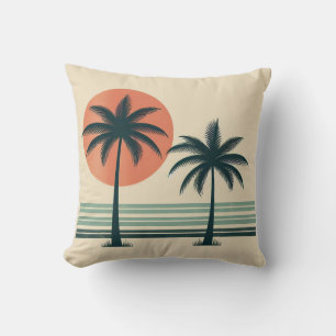 Retro/Vintage tropische Palmen Kissen
