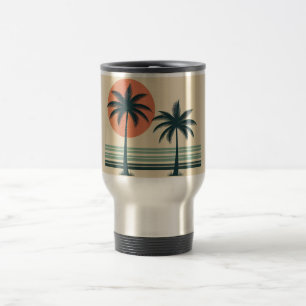 Retro/Vintage tropische Palmen Reisebecher