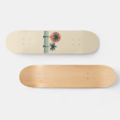 Retro/Vintage tropische Palmen Skateboard (Horizontal)