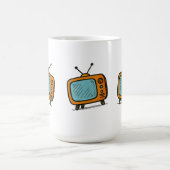 Retro Vintage TV Doodle Ästhetik Kaffeetasse (Mittel)