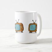 Retro Vintage TV Doodle Ästhetik Kaffeetasse (VorderseiteRechts)