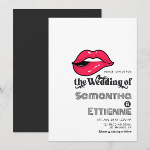 Retro Vintage Typografie Pop Hochzeit Einladung