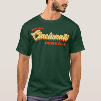 Retro Vintage Typografie Who Dey Cincinnati T-Shirt