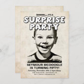 Retro Vintage Überraschungs-Party Einladung (Vorne/Hinten)