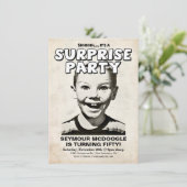 Retro Vintage Überraschungs-Party Einladung (Stehend Vorderseite)