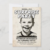 Retro Vintage Überraschungs-Party Einladung (Vorderseite)