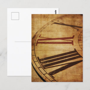 Retro-Vintage-Uhr Postkarte