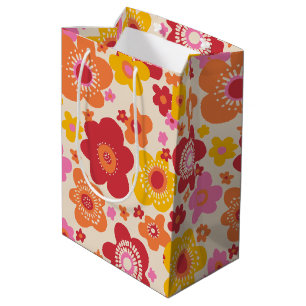 Retro-Vintage- und Mod-Geschenktasche 60er 70er Ja Mittlere Geschenktüte