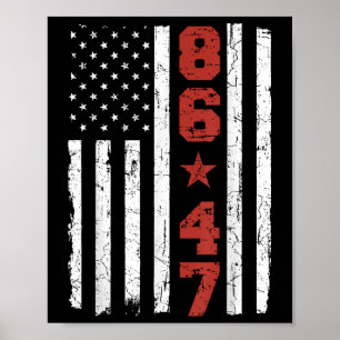 Retro Vintage US-Flagge 86 47 Anti Trump Poster
