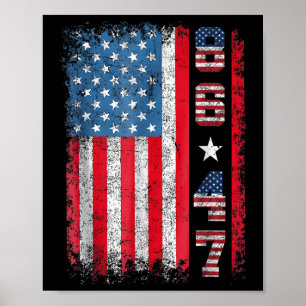 Retro Vintage US-Flagge 86 47 Anti Trump Poster